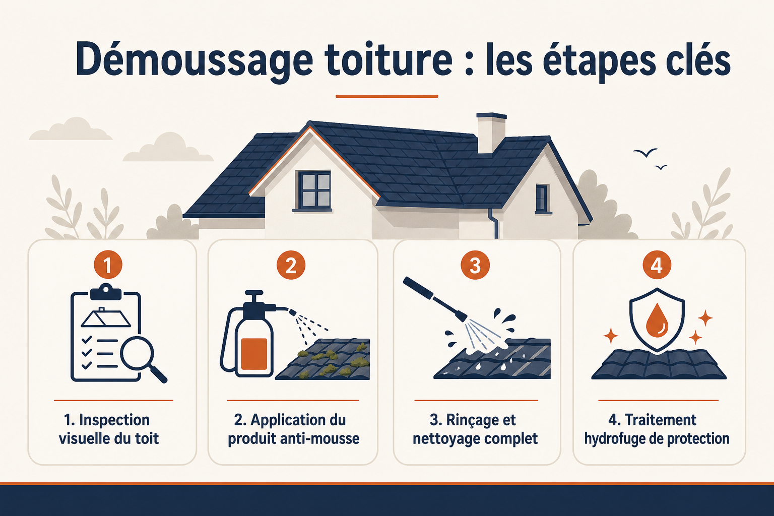 Infographie : Démoussage toiture à Rouen : guide complet