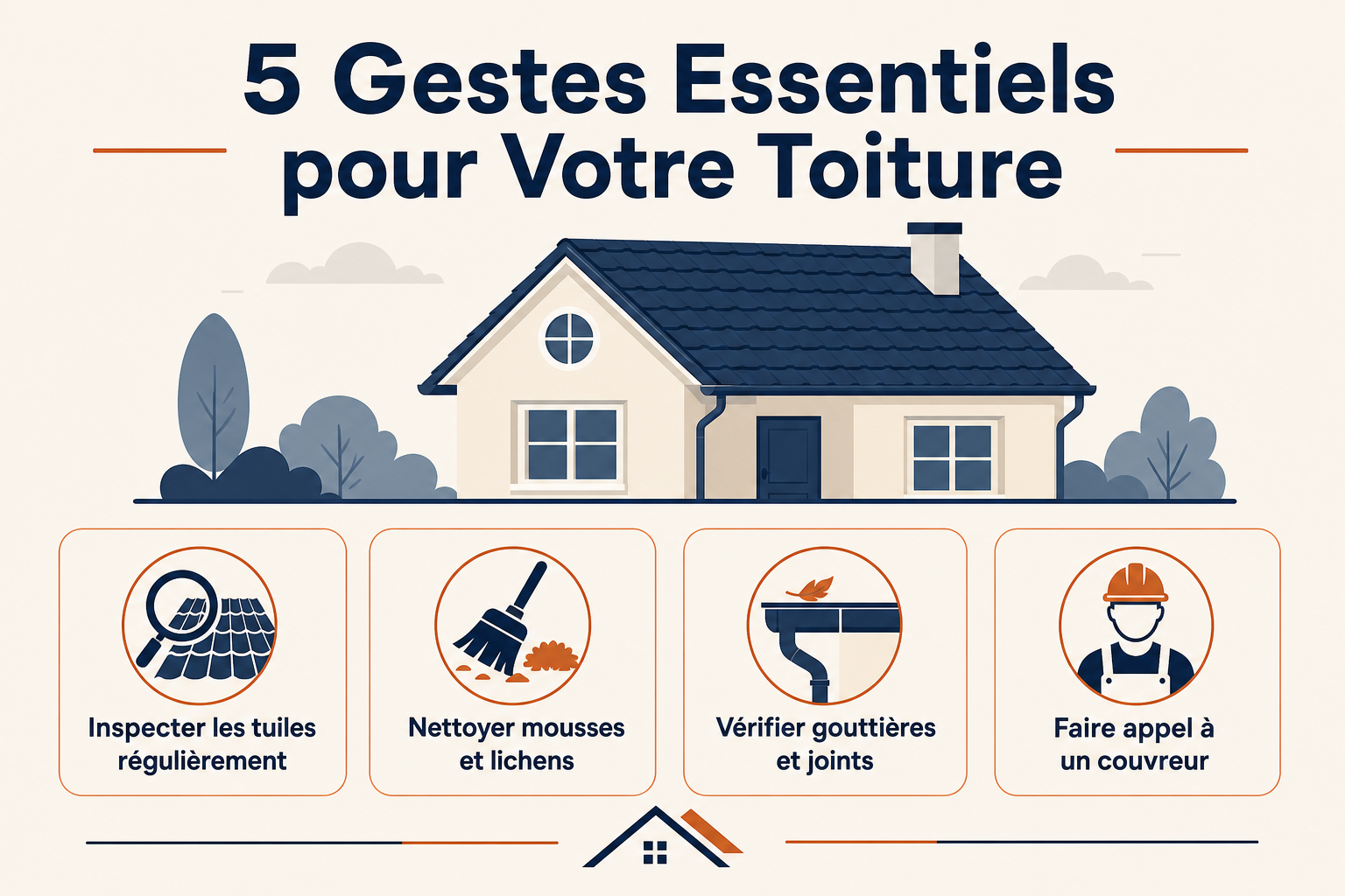Infographie : Entretien de toiture à Rouen : les 5 gestes essentiels (et leur prix)