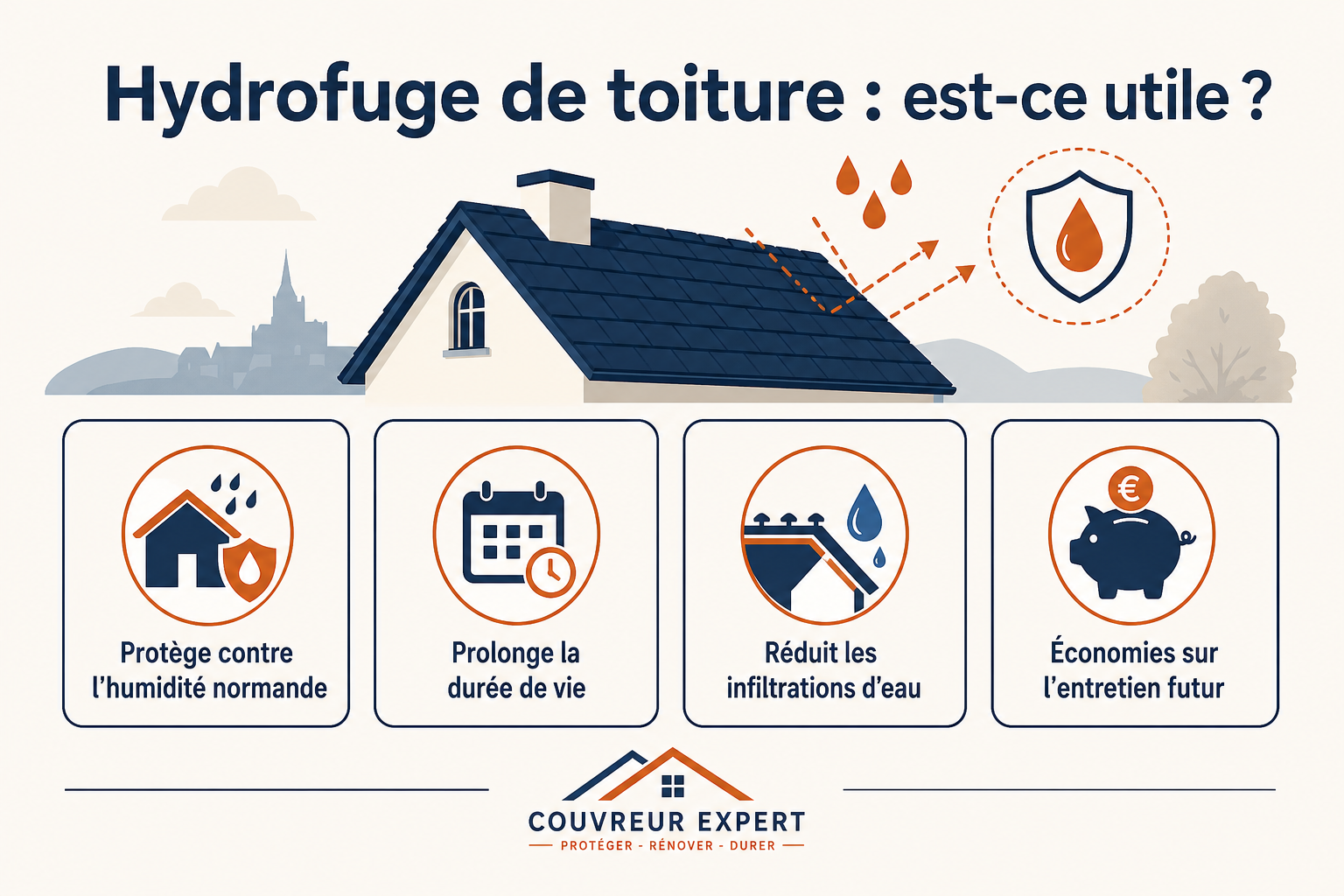 Infographie : Hydrofuge de toiture : vraiment utile à Bois-Guillaume ?
