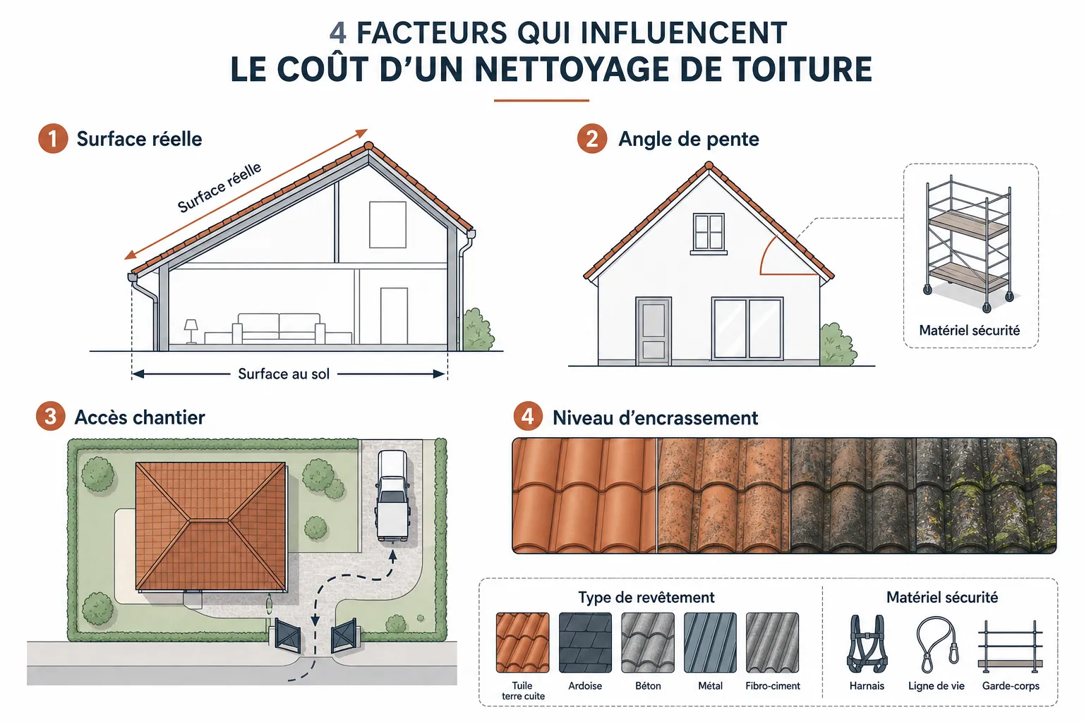 Nettoyage de toiture : ce qui fait le prix