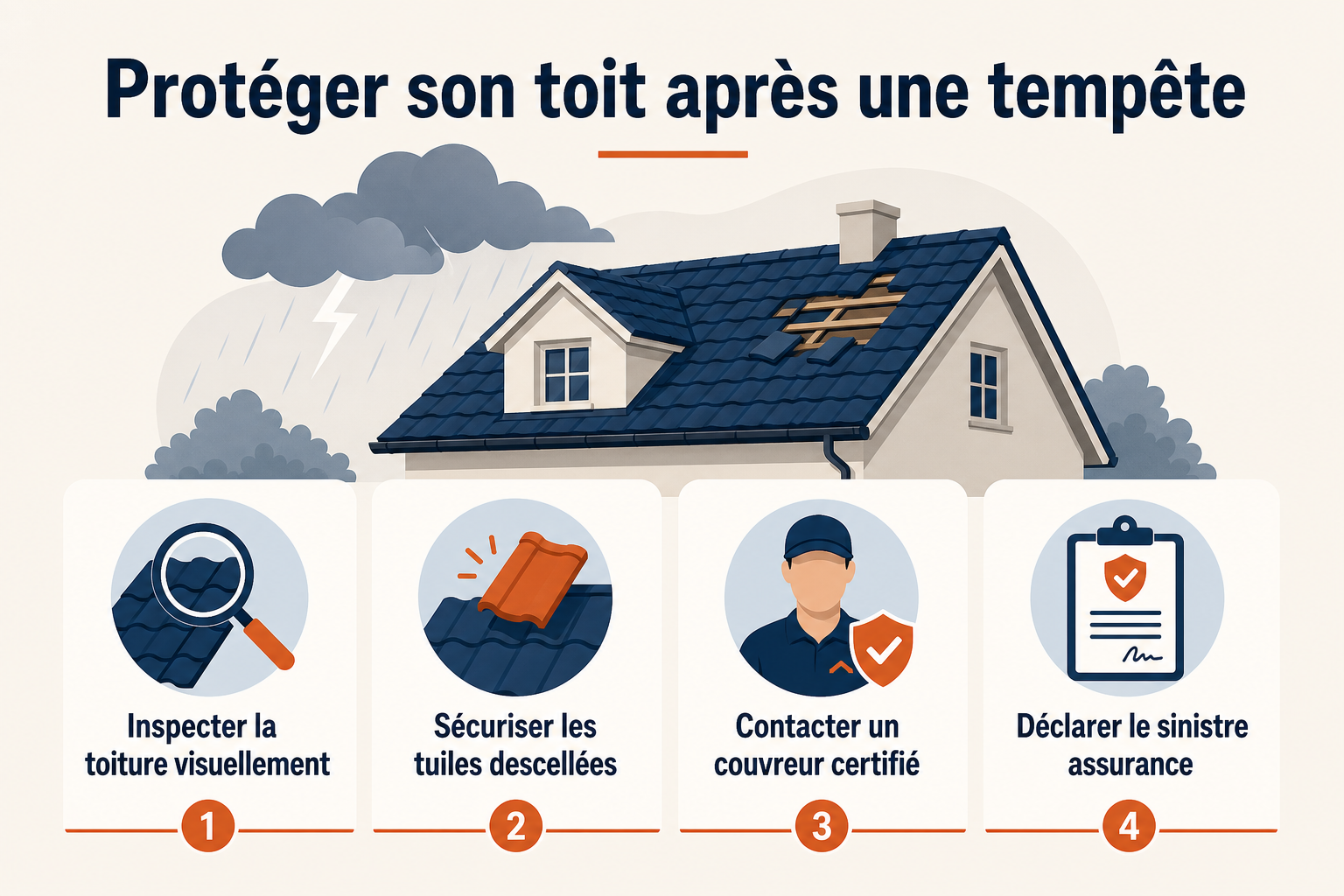 Infographie : Tempêtes normandes : protéger son toit à Sotteville-lès-Rouen