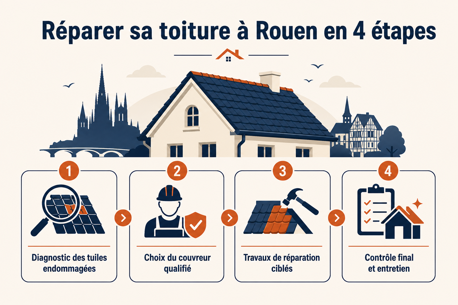 Infographie : Réparation toiture à Rouen : guide complet 2024